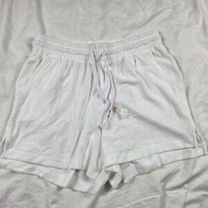Travis Mathew Back In The Sun Baby Womens Medium White Terry Shorts Casual Walk